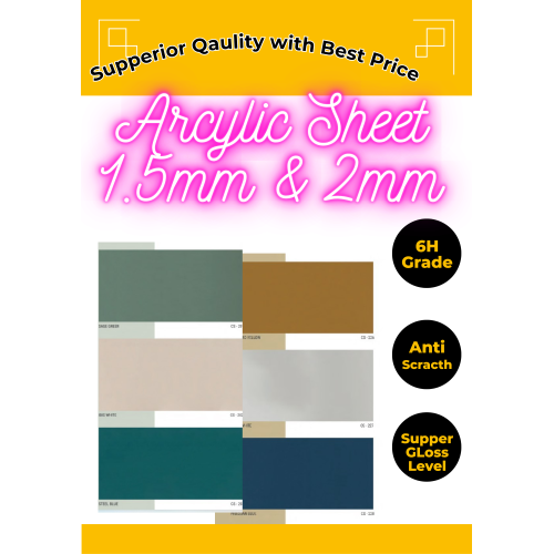 1.5mm Acrylic Glass Sheet – Crystal Finish, 8x4 Ft