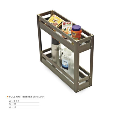 Aluminium modular Kitchen Double Pullout  17 inches