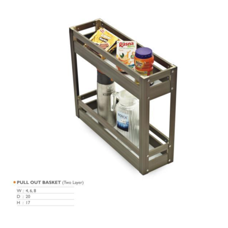 Aluminium modular Kitchen Double Pullout  17 inches